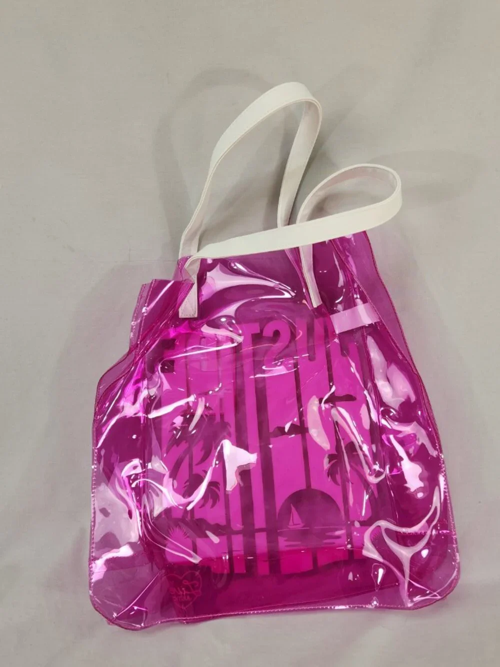 Justice Live Pink Translucent Color Changing Girls Tote Bag Beach Vacation